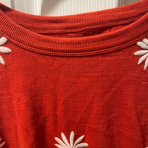 LOFT Red Tank Top with Daisy Embroidery - Picture 4 of 8